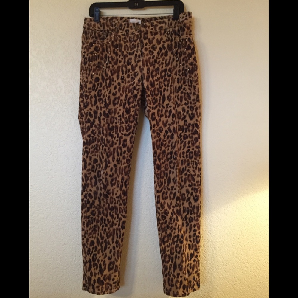 Chico’s animal print corduroy pants